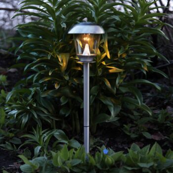Solárna LED lampa vonkajšia Sarina ušľachtilá oceľ