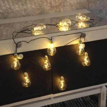Svetelná LED reťaz Glow, sklo, biela