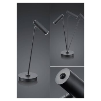 B-Leuchten Tom stolná LED lampa, stmieva, čierna