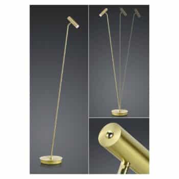 B-Leuchten Tom stojaca LED lampa, stmieva, mosadz