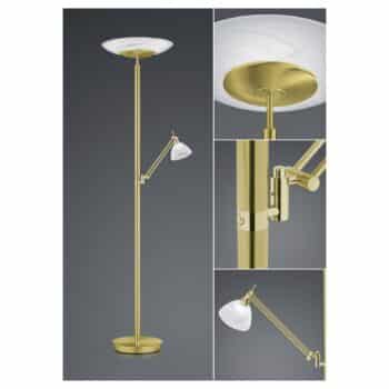 B-Leuchten Findus stojaca LED lampa 2-pl. mosadz