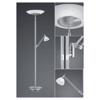 B-Leuchten Findus stojaca LED lampa 2-pl. nikel