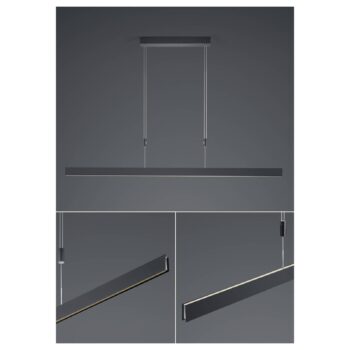 B-Leuchten Delta závesné LED svetlo 130 cm čierna
