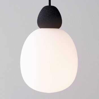 Sklenená závesná lampa Buddy, zavesenie čierne - Image 3
