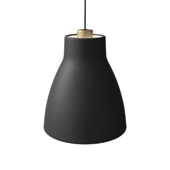 Závesná lampa Gong, Ø 25 cm, čierna