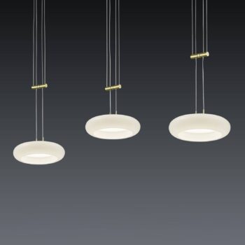 BANKAMP Centa závesná lampa, 3-plameňová mosadz