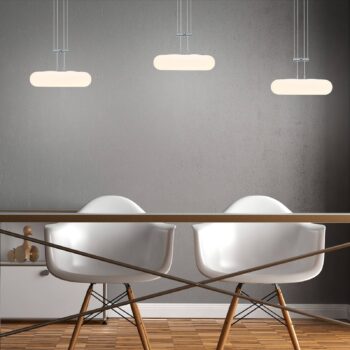 BANKAMP Centa závesná lampa, 3-plameňová nikel
