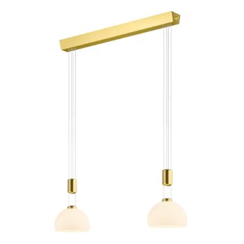 BANKAMP Meisterwerke závesná lampa 2-pl., mosadz