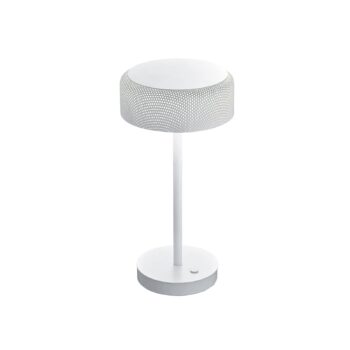 BANKAMP Mesh stolná LED lampa so stmievačom, biela