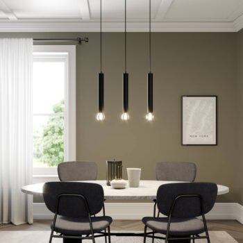 Závesná lampa Lecy, čierna, 3-plameňová - Image 2