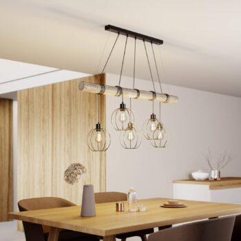 Závesná lampa Karou, 5-plameňová, sivá morená - Image 2