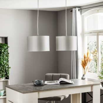 Závesná lampa Corralee, sivá, 2-plameňová - Image 2