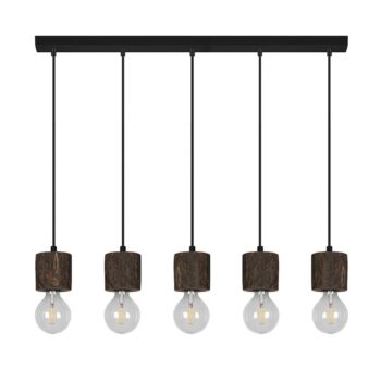 Envolight Terra závesná lampa, tmavá borovica, 5pl
