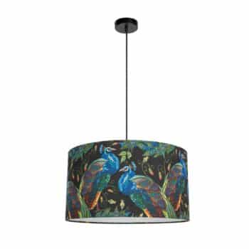 Závesná lampa Páv, Ø 45 cm, čierna - Image 2