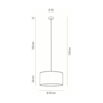 Závesná lampa Páv, Ø 45 cm, čierna