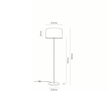 Stojaca lampa Páv, Ø 45 cm, čierna