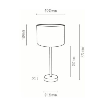 Stolová lampa Páv, Ø 25 cm, čierna