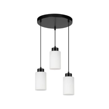 Závesná lampa Vitrio, 3-pl., okrúhla, čierna/biela - Image 2