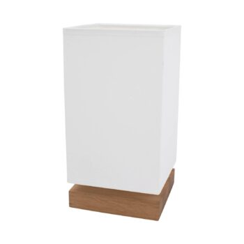 Stolová lampa Canvas, dubové drevo, hranatá, biela - Image 2