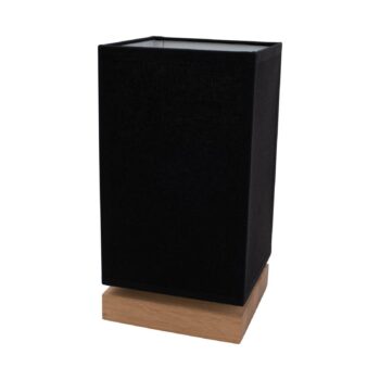Stolová lampa Canvas, dubové drevo, hranatá čierna - Image 2