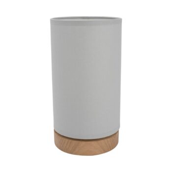 Stolová lampa Canvas, dubové drevo, okrúhla, sivá - Image 2