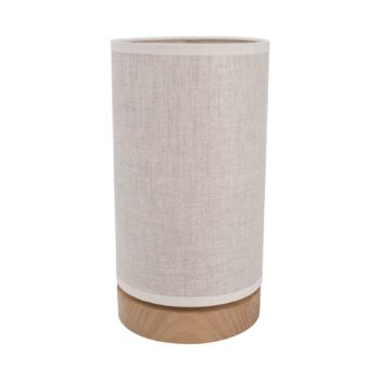 Stolová lampa Canvas, dubové drevo okrúhla krémová - Image 2