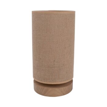 Stolová lampa Canvas, dubové drevo, okrúhla béžová - Image 2