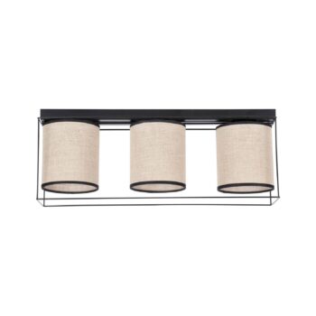 Stropné svietidlo Tubo, textil, béžová 3-plameňové - Image 2