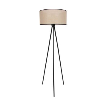 Stojaca lampa Tubo textil, béžová, trojnožka - Image 2