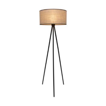 Stojaca lampa Tubo textil, béžová, trojnožka
