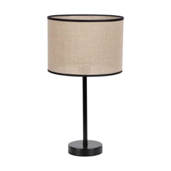Stolová lampa Tubo textilné tienidlo béžová Ø 25cm - Image 2