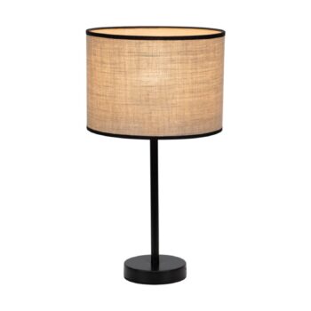 Stolová lampa Tubo textilné tienidlo béžová Ø 25cm