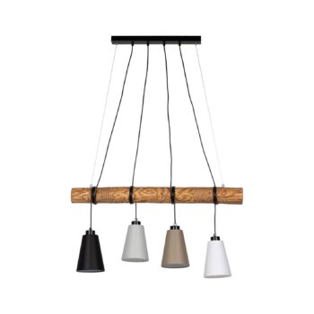 Závesná lampa Como, 4-plameňová, borovica - Image 2