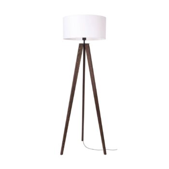 Stojaca lampa Maira trojnožka orechové drevo biela - Image 2