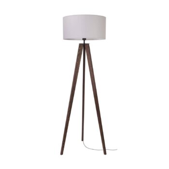Stojaca lampa Maira, trojnožka orechové drevo sivá - Image 2