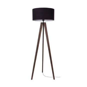 Stojaca lampa Maira, trojnožka, orech, čierna - Image 2