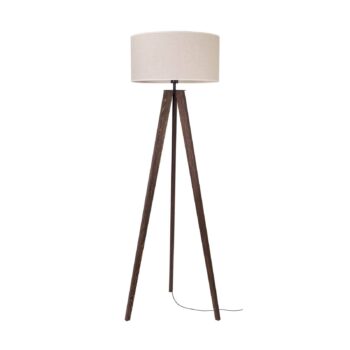 Stojaca lampa Maira, trojnožka, orech, béžová - Image 2