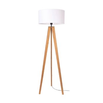 Stojaca lampa Maira, morená borovica, biela - Image 2
