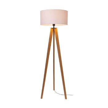 Stojaca lampa Maira, morená borovica, biela