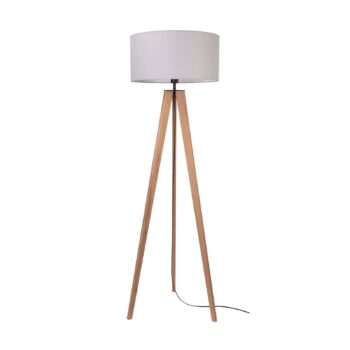 Stojaca lampa Maira trojnožka, olejovaný dub, sivá - Image 2