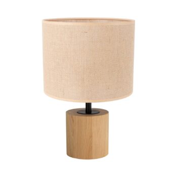 Stolová lampa Tidas, olejovaný dub Ø 20 cm krémová - Image 2