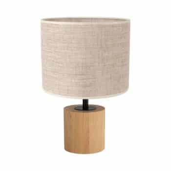 Stolová lampa Tidas, olejovaný dub Ø 20 cm, béžová - Image 2