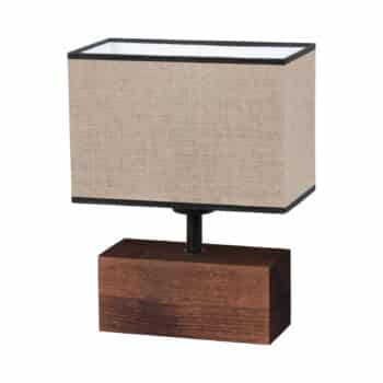 Stolová lampa Theo, orechové drevo, textil, béžová - Image 2