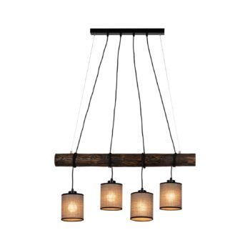 Závesná lampa Freniso, borovica, béžová, 4-pl.