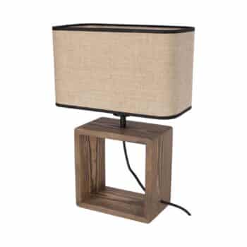 Stolová lampa Cadre, orechové drevo textil, béžová - Image 2