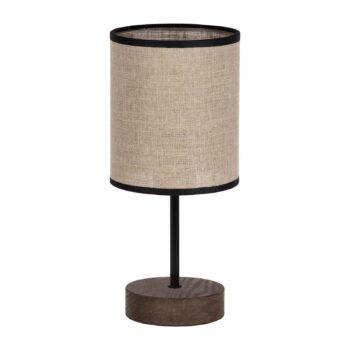 Stolová lampa Tubo, orechové drevo, čierna/béžová - Image 2