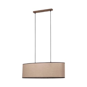 Závesná lampa Tubo, orech, čierna/béžová, 2-pl. - Image 2