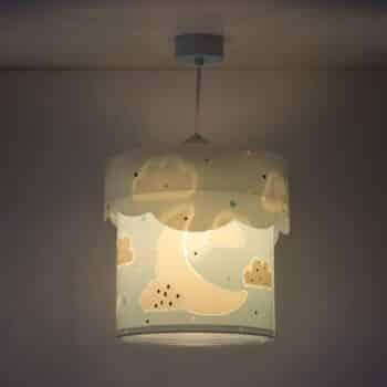 Detská závesná lampa Moon, 1-plameňová, modrá