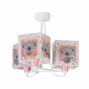 Detská závesná lampa Koala, 3-plameňová, ružová - Image 2