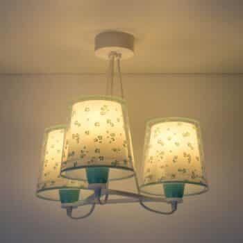 Detská závesná lampa Dream Flowers, 3-pl., zelená